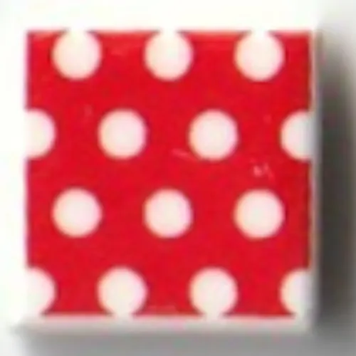 Tile 1 x 1 with White Dots on Red Background (Minnie Mouse Dress) print