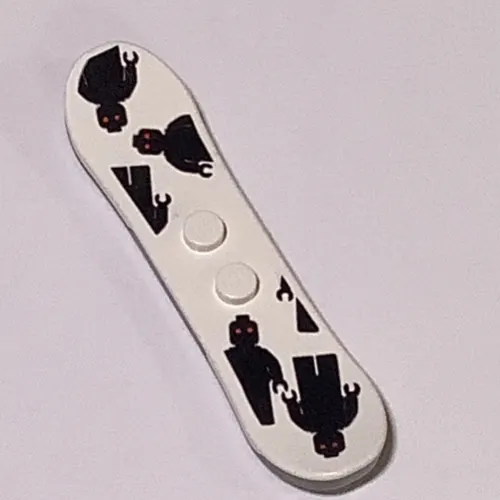 Sports Snowboard with Black Minifigs Print, Dark Gray Bottom