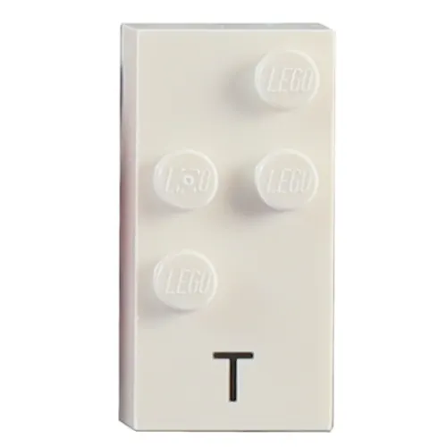 Braille Brick 2 x 4 with 4 Studs ⠞ and 'T' Print