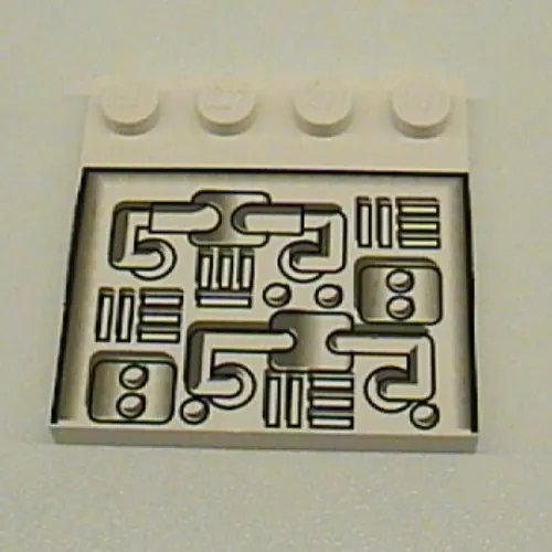 Plate Special 4 x 4 with Studs on One Edge and Pipes Print