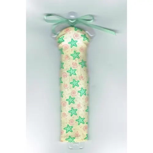 Scala, Dress with Neck Tie and Green Stars and Pink Swirls