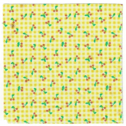 Scala, Blanket 17 x 17 with Checks and Cherries Print