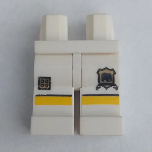 Hips and White Legs with Golden Brick, Shield and Yellow Stripe Print