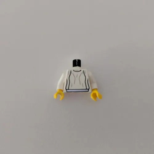 Torso Dress Light Gray Folds Print (Leia), White Arms, Yellow Hands