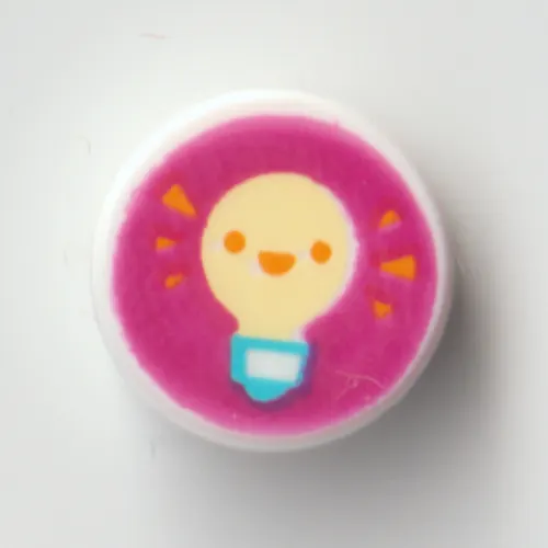 Tile Round 1 x 1 with Light Bulb on Magenta Background print