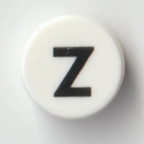 Tile Round 1 x 1 with Black 'Z' print