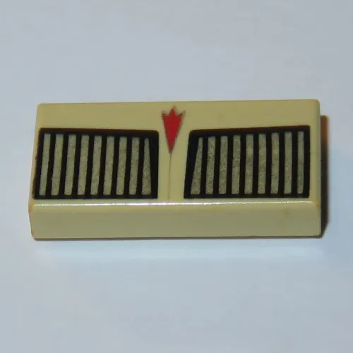 Tile 1 x 2 with Car Grill and Red Arrow Print