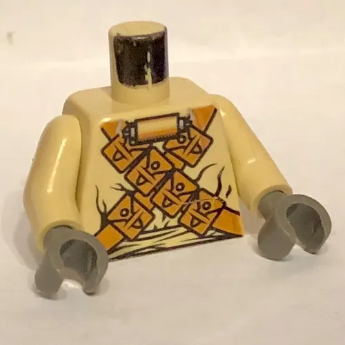 Torso Robe, Breathing Apparatus, Cross Bandoliers Print (Tusken Raider), Tan Arms, Dark Gray Hands