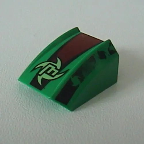 Brick Curved 2 x 2 with Lip, No Studs with 'M' and Black/Red Print (Set 8384)