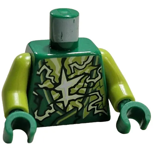 Torso Robe, Lightning, Asian Symbol print, Lime Arms, Green Hands