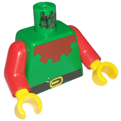 Torso Forestman Maroon Collar Print, Red Arms, Yellow Hands