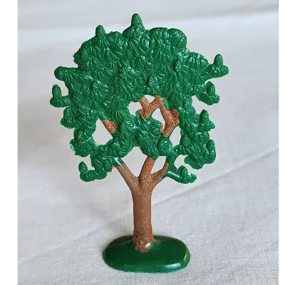Plant, Tree Flat Fruit Painted without red Painted Apples with solid base (1950's version)