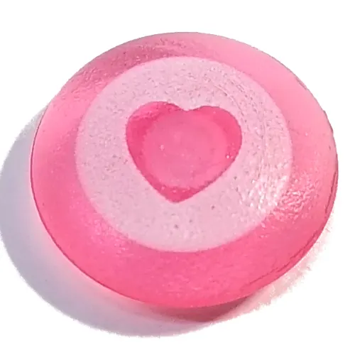 Clikits Icon, Round 2 x 2 Large with Pin, White Circle with Heart Cutout Print