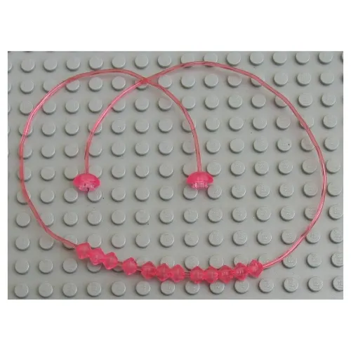 Clikits Cord, Jelly String, 375mm, with Same Colored Caps, and 12 Frosted Trans-Pink Beads