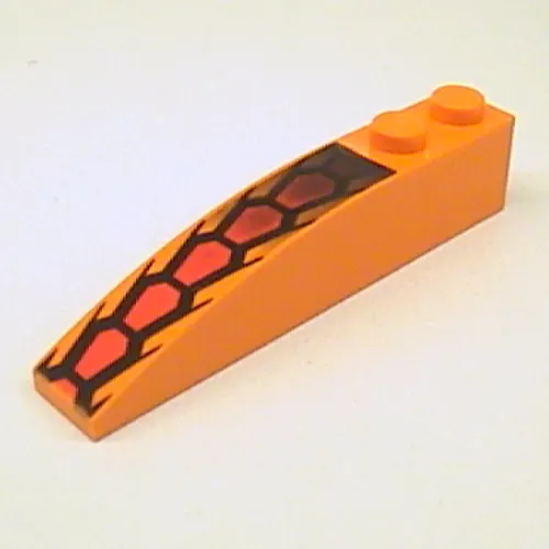 Brick Curved 6 x 1 with Repeating Red and Black Scales Print
