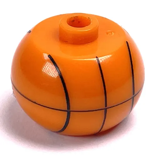 Pen Bead, Round Orb with Basketball, Straight Black Lines Print
