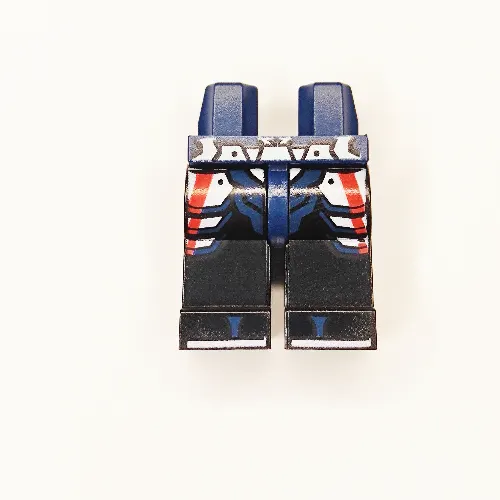 Hips and Black Legs with Red and White Armor, Dark Blue Zori Sandals, White Soles