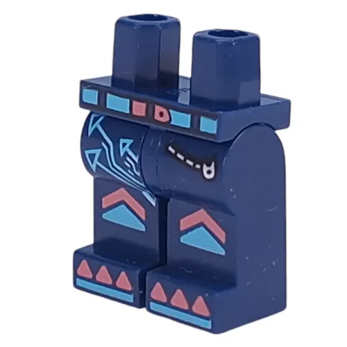 Hips and Dark Blue Legs with Medium Azure/Coral Belt, Knee Pads, Claws, Silver Zipper Pocket print
