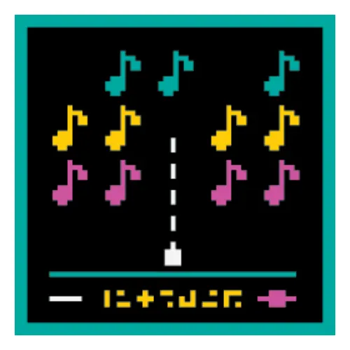 Tile 2 x 2 with Retro Game Style print