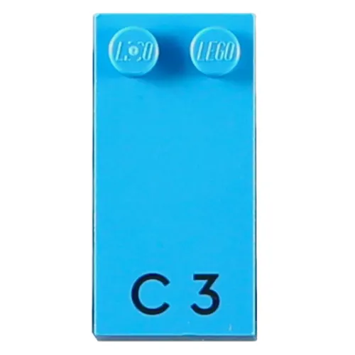 Braille Brick 2 x 4 with 2 Studs ⠉ and 'C 3' Print