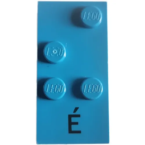Braille Brick 2 x 4 with 4 Studs ⠮ and 'É' print