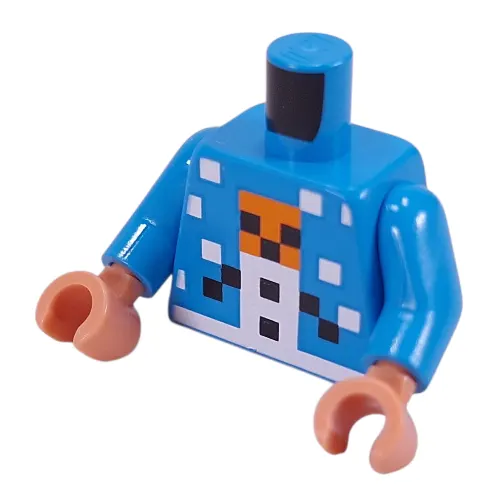 Torso, Pixelated Snow Golem print, Dark Azure Arms, Nougat Hands