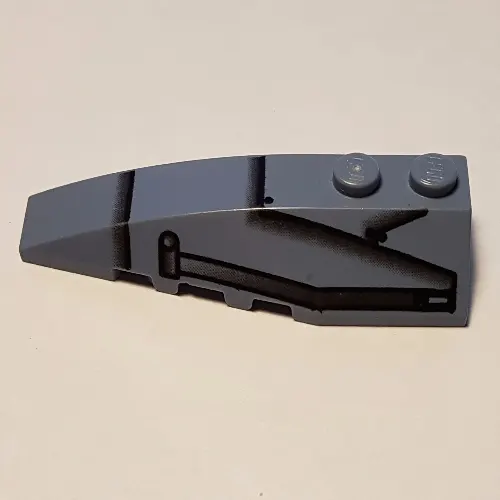 Brick Wedged, Curved 6 x 2 Left with Black Lines and Panels (Speeder) Print