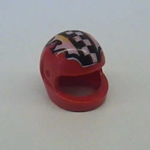 Helmet, Standard with Checks and Flames Print