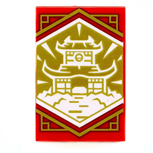 Tile 2 x 3 with Golden Ninjago Flag print