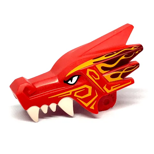 Creature Body Part, Dragon Head Upper Jaw with White Teeth, Yellow/Dark Red Markings print