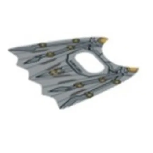 Wings, Collapsed, Scalloped 5 Points, with Black and Gold Print