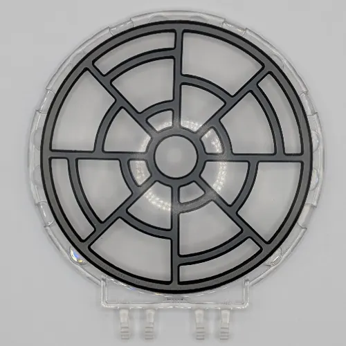 Dish 8 x 8 with Click Hinges with Dark Bluish Grey Radial Window print