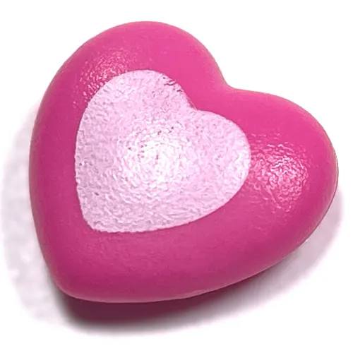 Clikits Icon, Heart 2 x 2 Large with Pin, White Heart Center Print