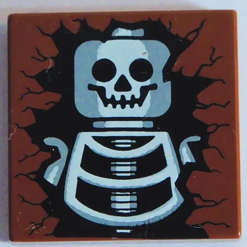 Tile 2 x 2 with Skeleton Head and Torso Print