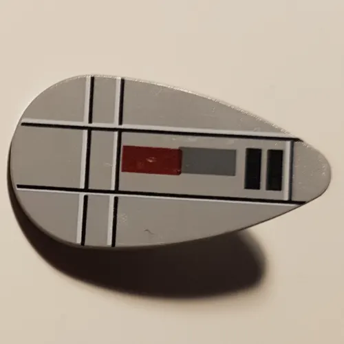 Shield Ovoid with Red, Gray, and Black Lines Print