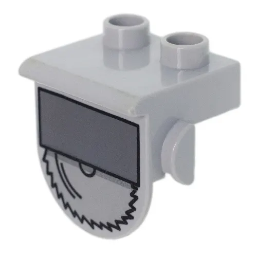 Duplo Plate 1 x 2 with Overhang with Half Circular Saw Print