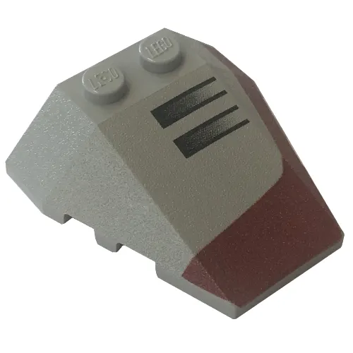 Brick Wedged, Sloped 4 x 4 Triple, Stud Notches with Left Vents Print
