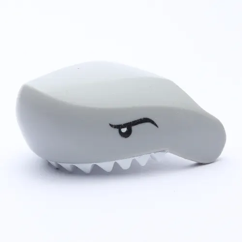 Animal Body Part, Shark Head with White Teeth and Black Eyes Print