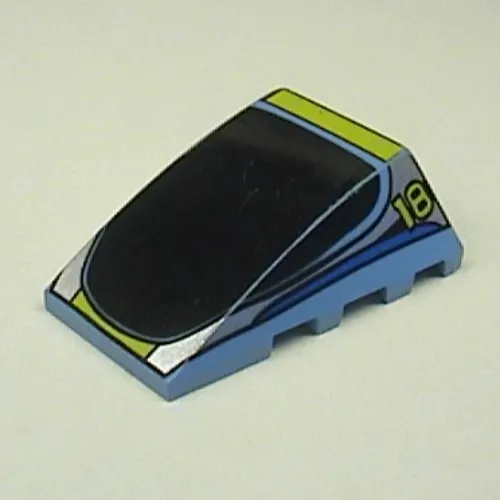 Brick Wedged, Curved 4 x 4 No Top Studs with Black Window, Yellow 18 Print