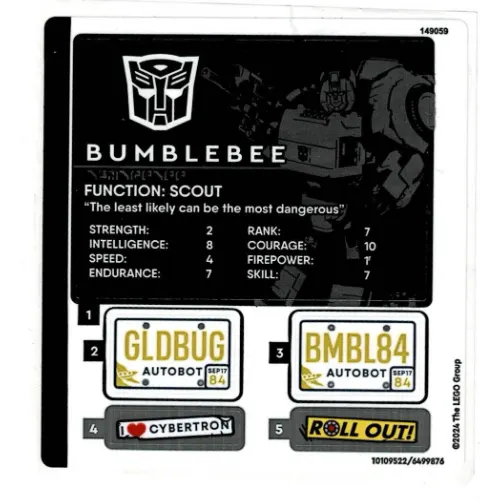 Sticker Sheet for Set 10338-1