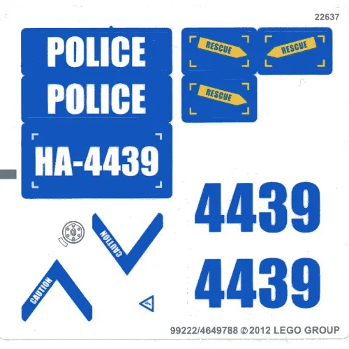 Sticker Sheet for Set 4439-1