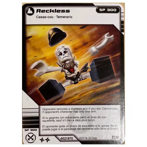 Trading Card, Ninjago Deck #1: 72 - Reckless - North American Version