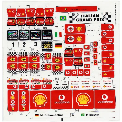 Sticker Sheet for Set 8672-1 (F. Massa Version)