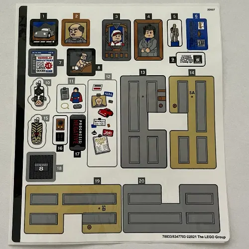 Sticker Sheet for Set 21328-1