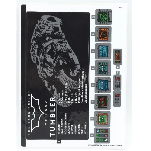Sticker Sheet 2 for Set 76240-1