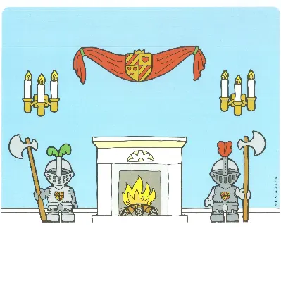 Backdrop for Sets 3615-2 / 9131-1, Room Interior / Castle Gate