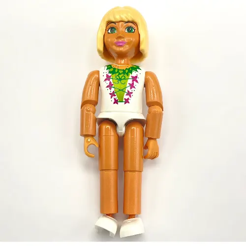 Belville Figure Articulated Elbows, Child, Female, Light Yellow Hair, White Swimsuit / Top with Laced Green Inset Print (Josephine)