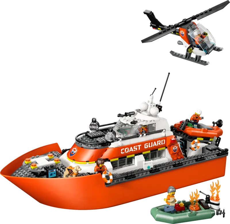 Coast Guard Rescue Boat & Helicopter
